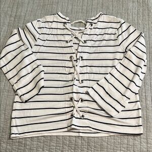 🔥🔥🔥Splendid LS LACEUP BACK TOP white/black - M